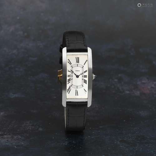 Cartier. An early, rare and large platinum manual wind recta...