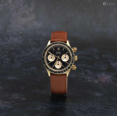 Rolex. A fine and rare 14K gold manual wind chronograph wris...