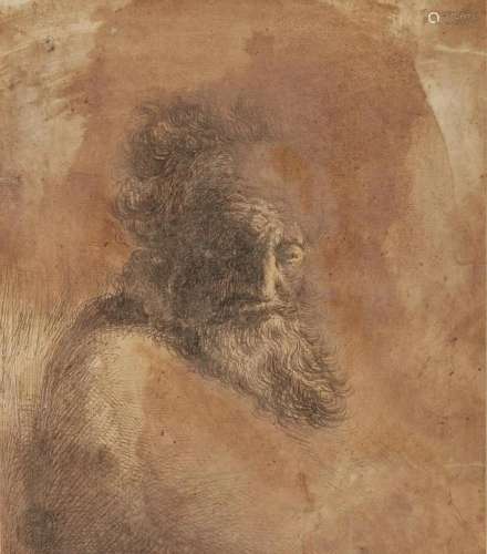 ARTISTA DEL XIX-XX SECOLO Study of a man's head.