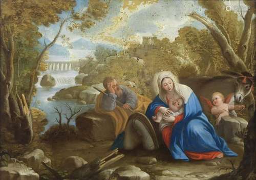 ARTISTA DEL XVII SECOLO Flight to Egypt.