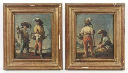 FRANCESCO SIMONINI Pair of paintings depicting