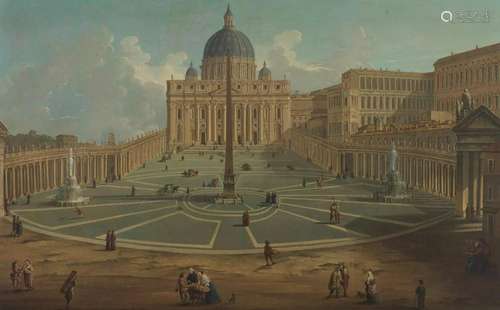 ARTISTA ROMANO DEL XVIII SECOLO Piazza San Pietro.