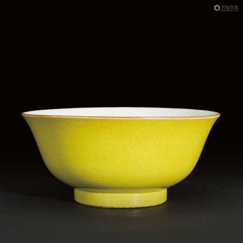 清乾隆  黄釉碗 瓷器