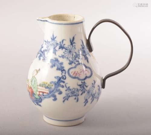 A SMALL CHINESE PORCELAIN JUG, painted with a panel of figur...