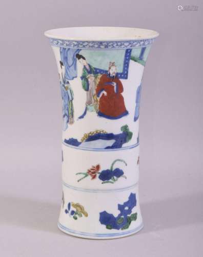 A CHINESE BLUE AND WHITE / FAMILLE VERTE PORCELAIN VASE, pai...