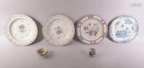 A MIXED LOT OF FOUR CHINESE PORCELAIN DISHES, together with ...