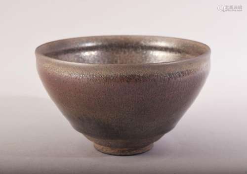 A CHINESE JIANG WARE POTTERY BOWL - 12.5CM