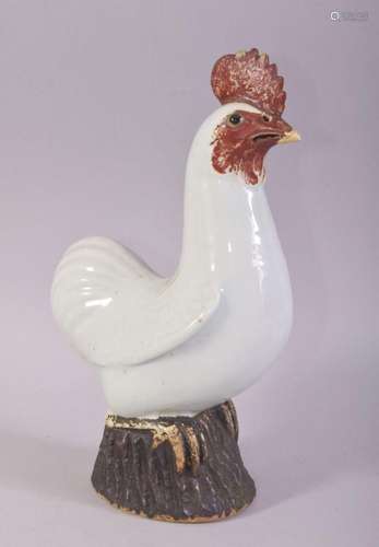 A CHINESE PORCELAIN FIGURE OF A COCKEREL, 24cm high.