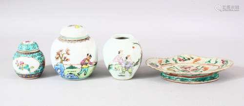 A MIXED LOT OF 4 CHINESE PORCELAIN ITEMS - comprising a smal...