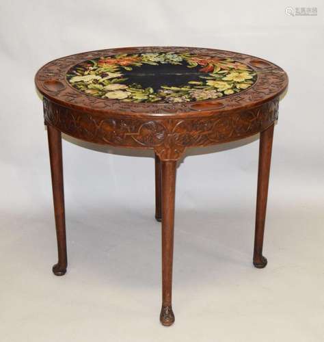 A SUPERB ANGLO CHINESE DEMI-LUNE FOLD OVER CARD TABLE, possi...