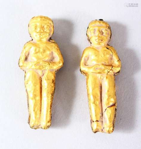 TWO GOLD OR GILT METAL FIGURAL PENDANTS, both approx 4cm (un...