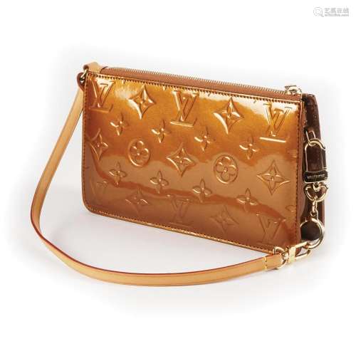 A Lexington Monogram Vernis bronze pochette bag