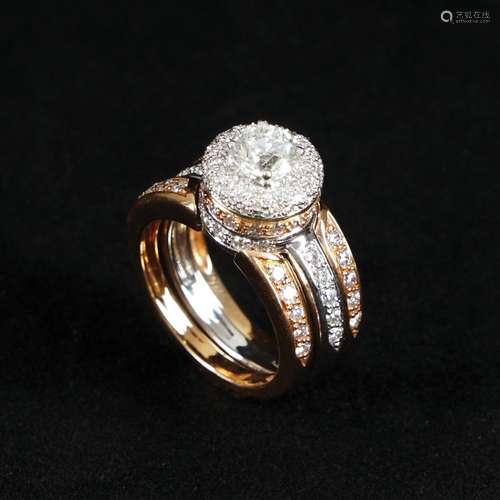 A 18kt. gold ring with diamonds for 2,30ct.