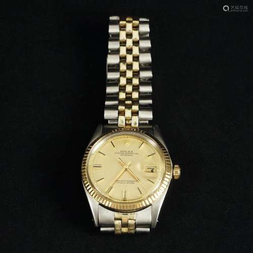 A stainless steel and gold Rolex Datejust wristwatch