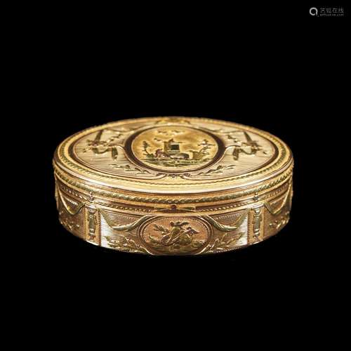 A 18kt. gold oval snuff box, possibly French, 18th century