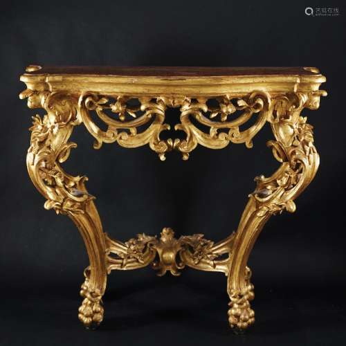 A Roman carved gilt wood console, 18th century