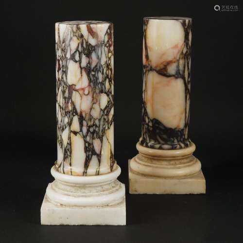 A pair of breccia di Skiros small columns, 19th century