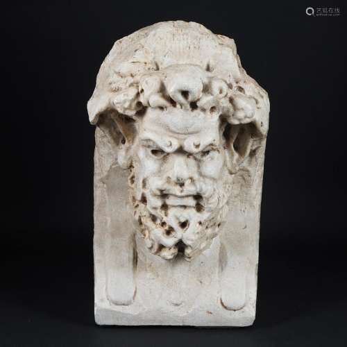 A white marble herm with the head of a satyr, 17th century