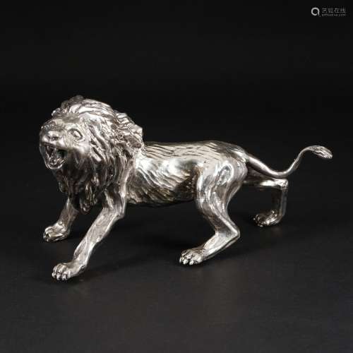 An Italian silver figure of a lion