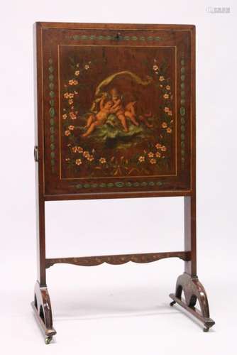 AN 18TH CENTURY SHERATON DESIGN MAHOGANY WRITING DESK with f...