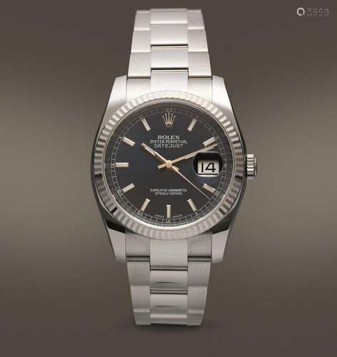 ROLEX - Datejust 36 mm, ref 116234 in acciaio con ghiera zig...