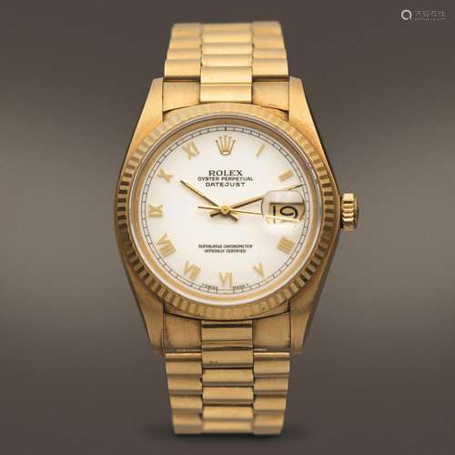 ROLEX - Datejust ref 16018 in oro 18k con bracciale presiden...