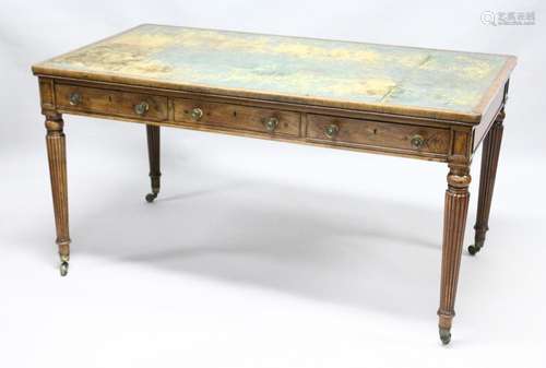 A GOOD 19TH CENTURY ROSEWOOD LIBRARY TABLE, in the Manner of...