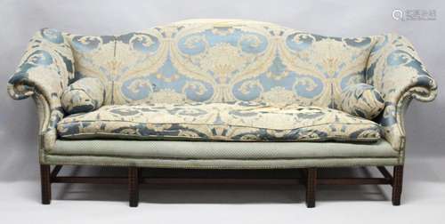 A LARGE GEORGE III DESIGN MAHOGANY SOFA, early 20th century,...