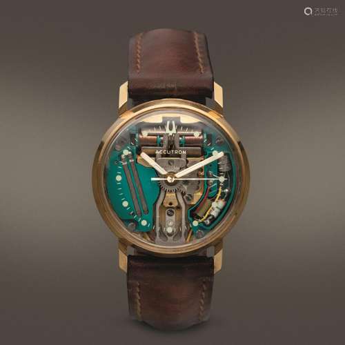 BULOVA - Accutron Spaceview in oro giallo 14k rotondo con mo...