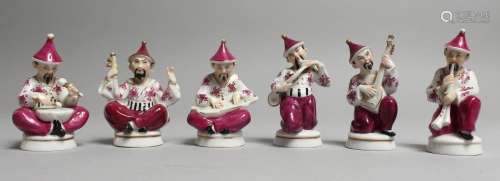 A SET OF SIX SMALL SAMSON PORCELAIN CHINESE MUSICIANS 3ins h...