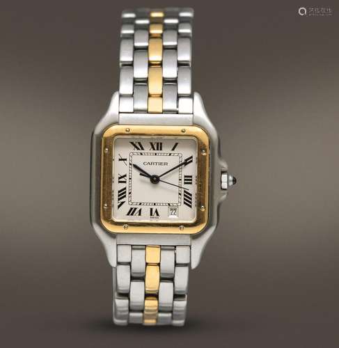 CARTIER - Elegante Panthere acciaio e oro monofilo al quarzo...