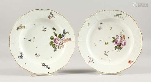 A PAIR OF 19TH CENTURY MEISSEN CIRCULAR PLATES, painted with...