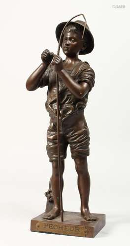 ADOLPHE JEAN LAVERGNE (ACTIVE 1863-1928) A BRONZE BOY with a...