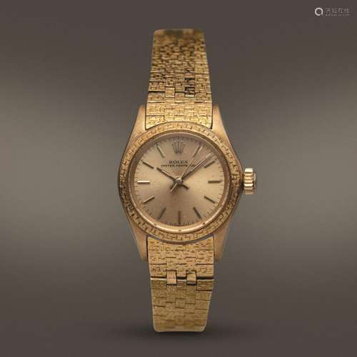 ROLEX - Raro Oyster Perpetual ref 6802 Lady in oro 18k con q...