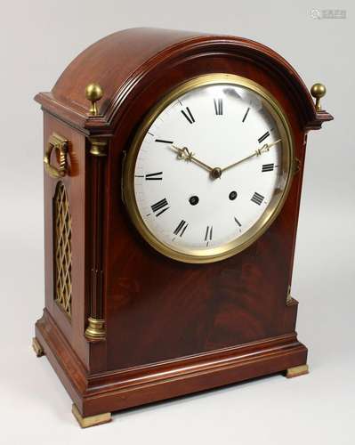 A GEORGE III DESIGN MAHOGANY MANTLE CLOCK, Early / Mid 20th ...