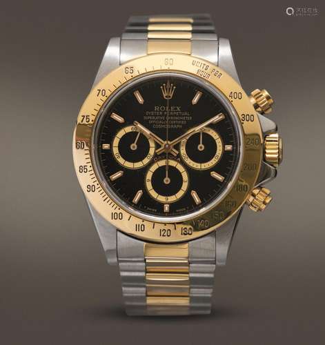 ROLEX - Daytona Zenith ref 16523, 6 inverted, cronografo acc...