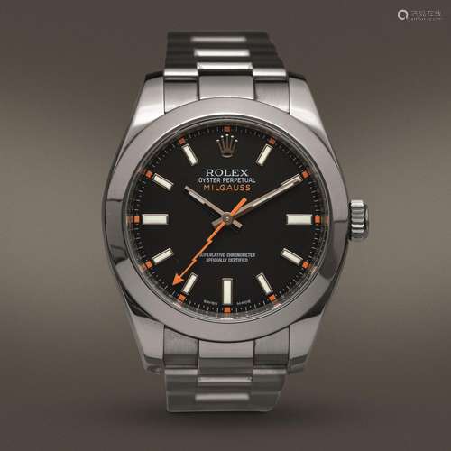 ROLEX - Milgauss Ref 116400 in acciaio, bracciale Oyster e c...