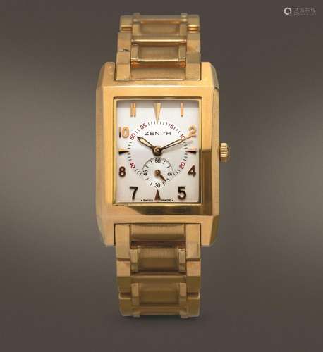 ZENITH - Port Royal rettangolare d'oro 18k al quarzo. A...