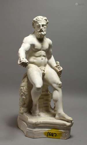 AFTER THE ANTIQUE A PLASTER MODEL OF HERCULES. 21ins high.