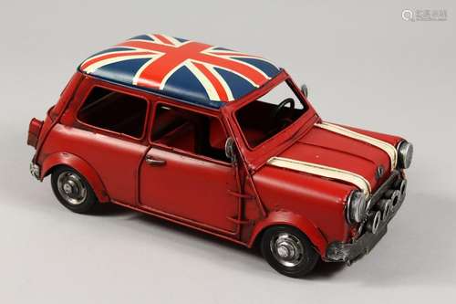 A TIN PLATE MINI COOPER.