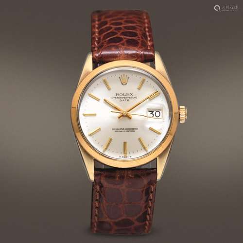 ROLEX - Raro Date ref 1550 "Gold Shell", in acciai...