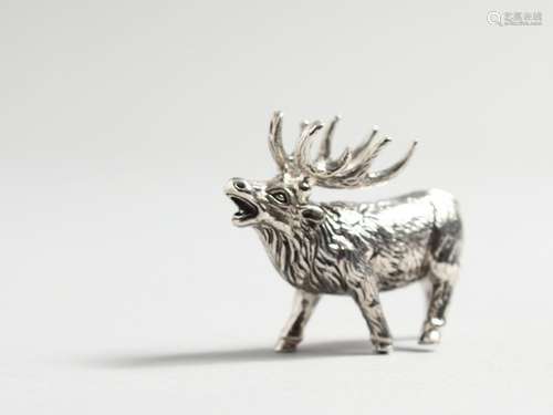 A CAST SILVER STAG.