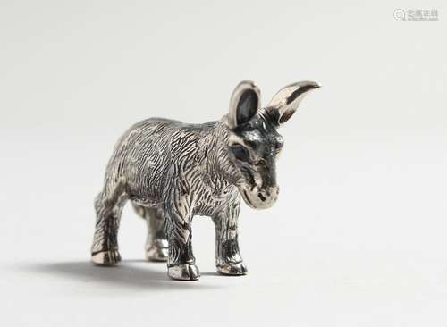 A CAST SILVER DONKEY.