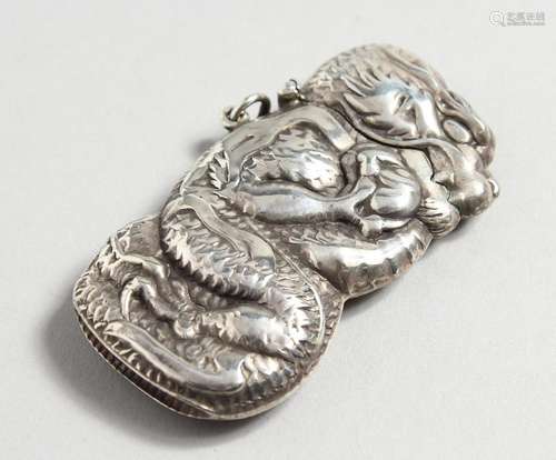 A SILVER DRAGON VESTA.