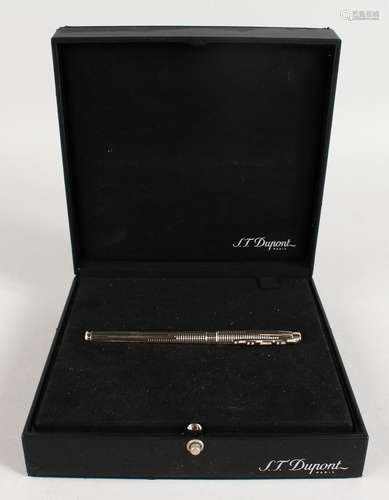 A GOOD DUPONT PALLADIUM AND DIAMOND SET FOUNTAIN PEN, boxed.