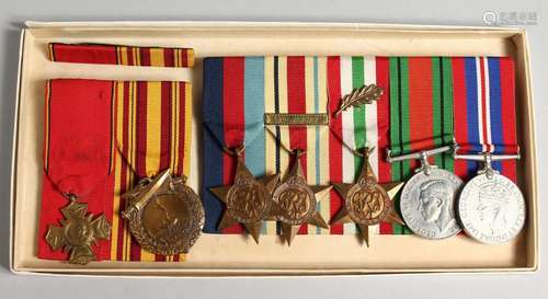 FIVE WWII MEDALS, one with eight Army bar, DUNKERQUE MEDAL a...