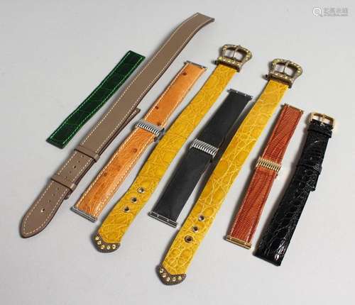 EIGHT VARIOUS WATCH STRAPS.