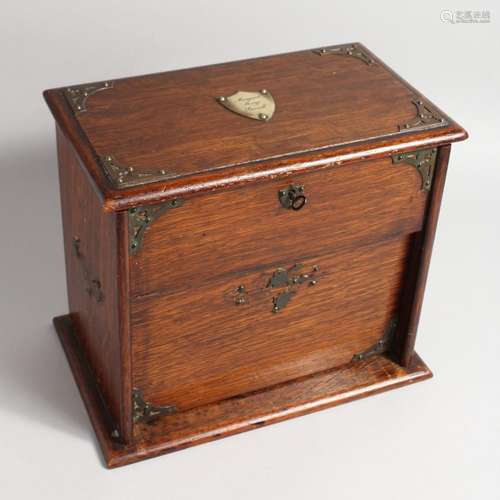 AN OAK SEWING BOX, attributed to Margaret Mary Purcell, the ...