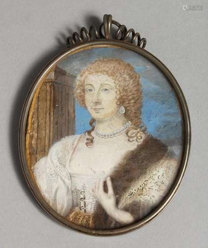 17TH CENTURY ENGLISH SCHOOL EARLY PORTRAIT MINIATURE OF A LA...