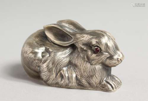 A RUSSIAN SILVER RABBIT. Mark head 88. Faberge mark I.P. 2.7...